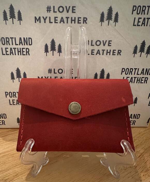Portland Leather Handbags - Portland Leather Goods Mini Envelope Wallet in Phoenix Leather Card Holder